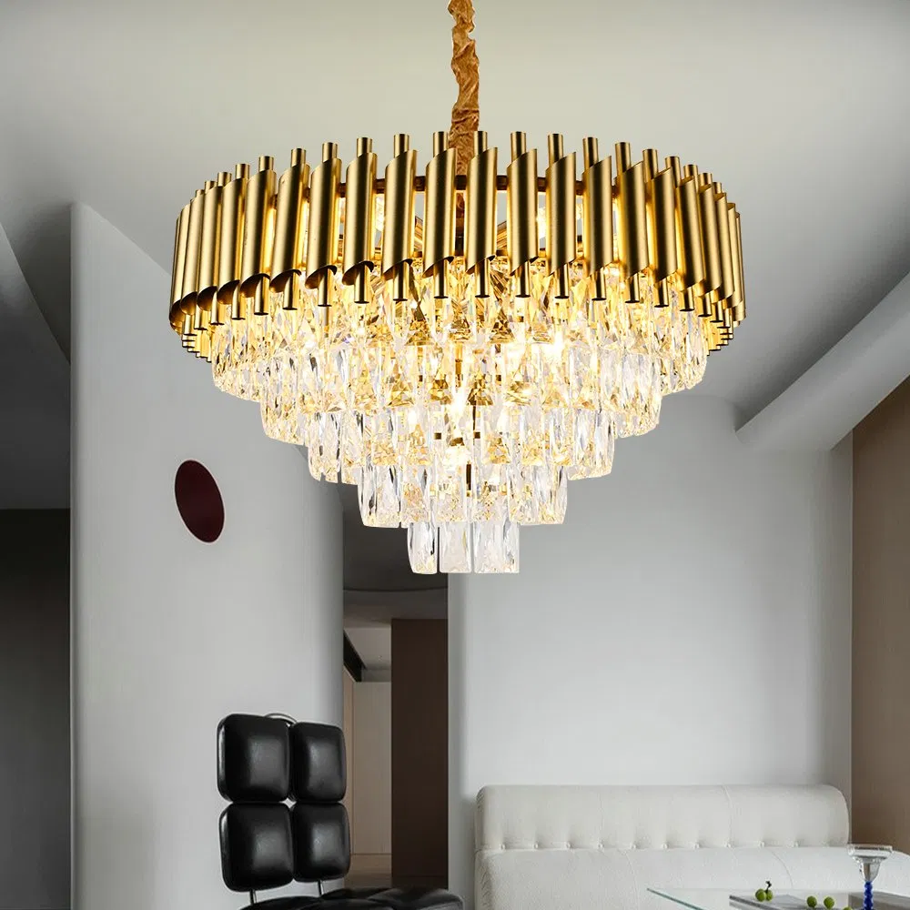 Crystal Chandelier Modern Luxury Villa Spiral Staircase Pendant Lamp Home Living Room Hotel Banquet Hall Decoration Lamp