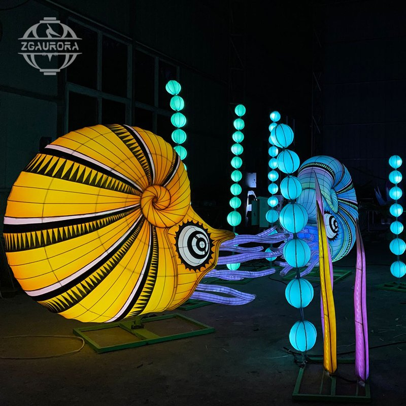 Marine Animal Conch Lantern Ocean Theme Light Sculpture Installation Art Lantern Festival