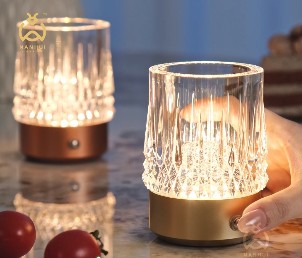 LED Touch Control Aluminium PMMA Cordless Nordic American Designer Touch Sensor Bedside Decoration Wine PMMA Desk Table Lamp