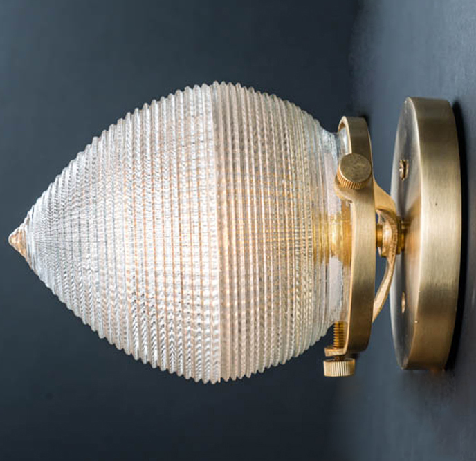 Marine Cruise Ship Public Space Lido Deck Restaurant Bar Poor Side Vintage Cone Wall Sconce