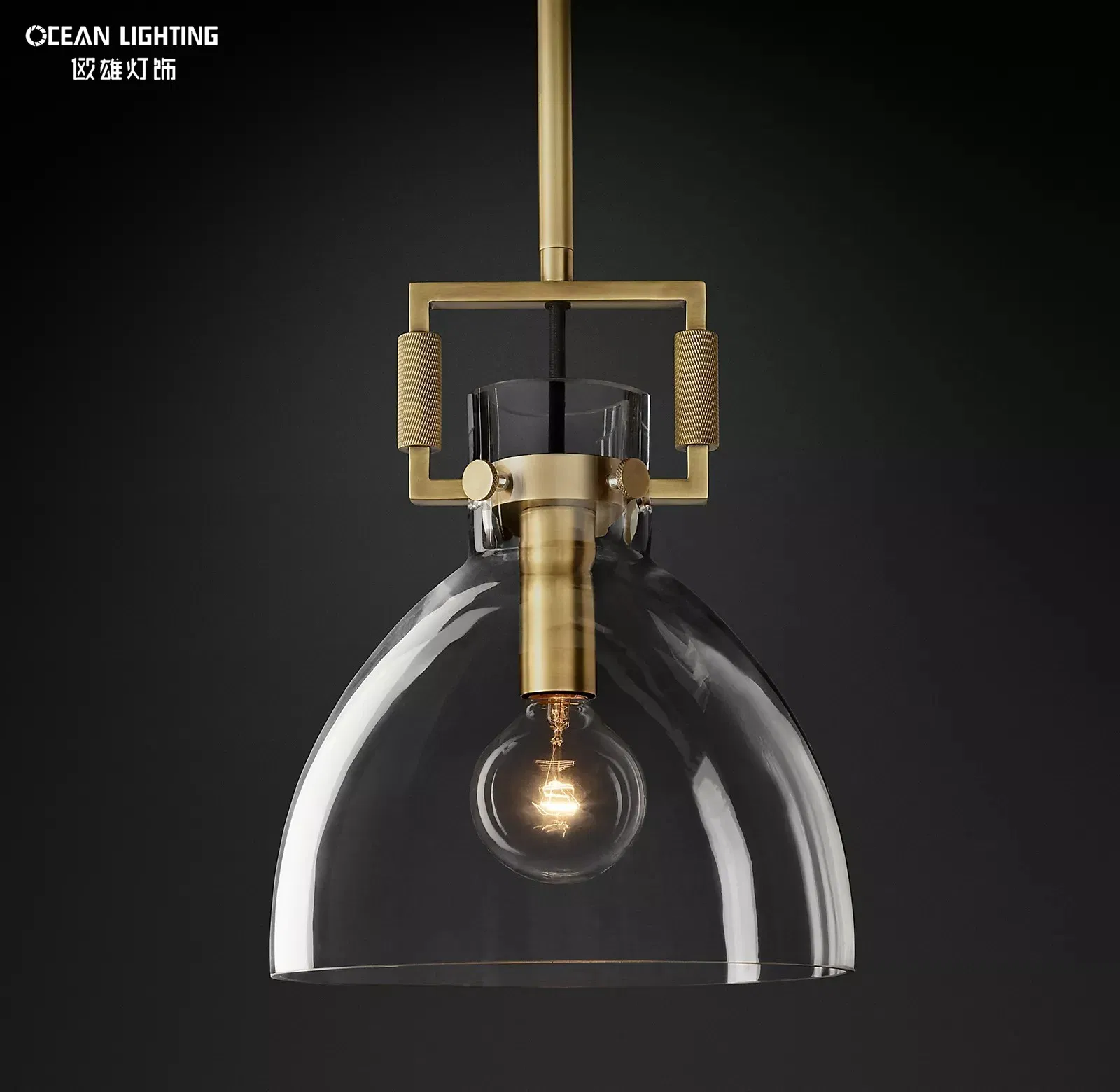 Vintage Glass Grand Hanging Lamp Chandelier Lighting for Dining Room