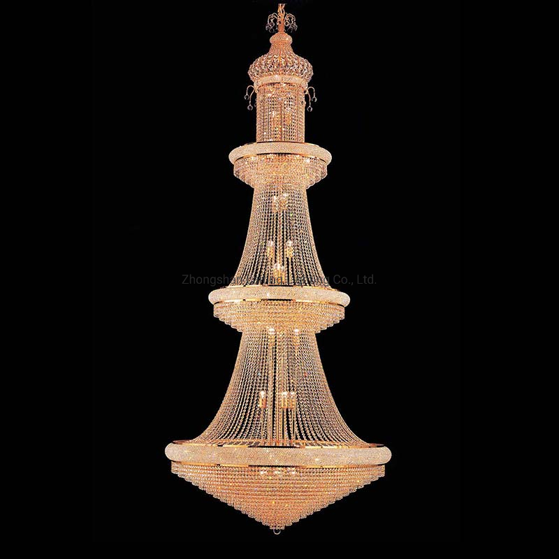 Duplex Floor Luxury Crystal Big Chandelier Hotel Lobby Living Room Spiral Staircase Villa Decorative Chandelier