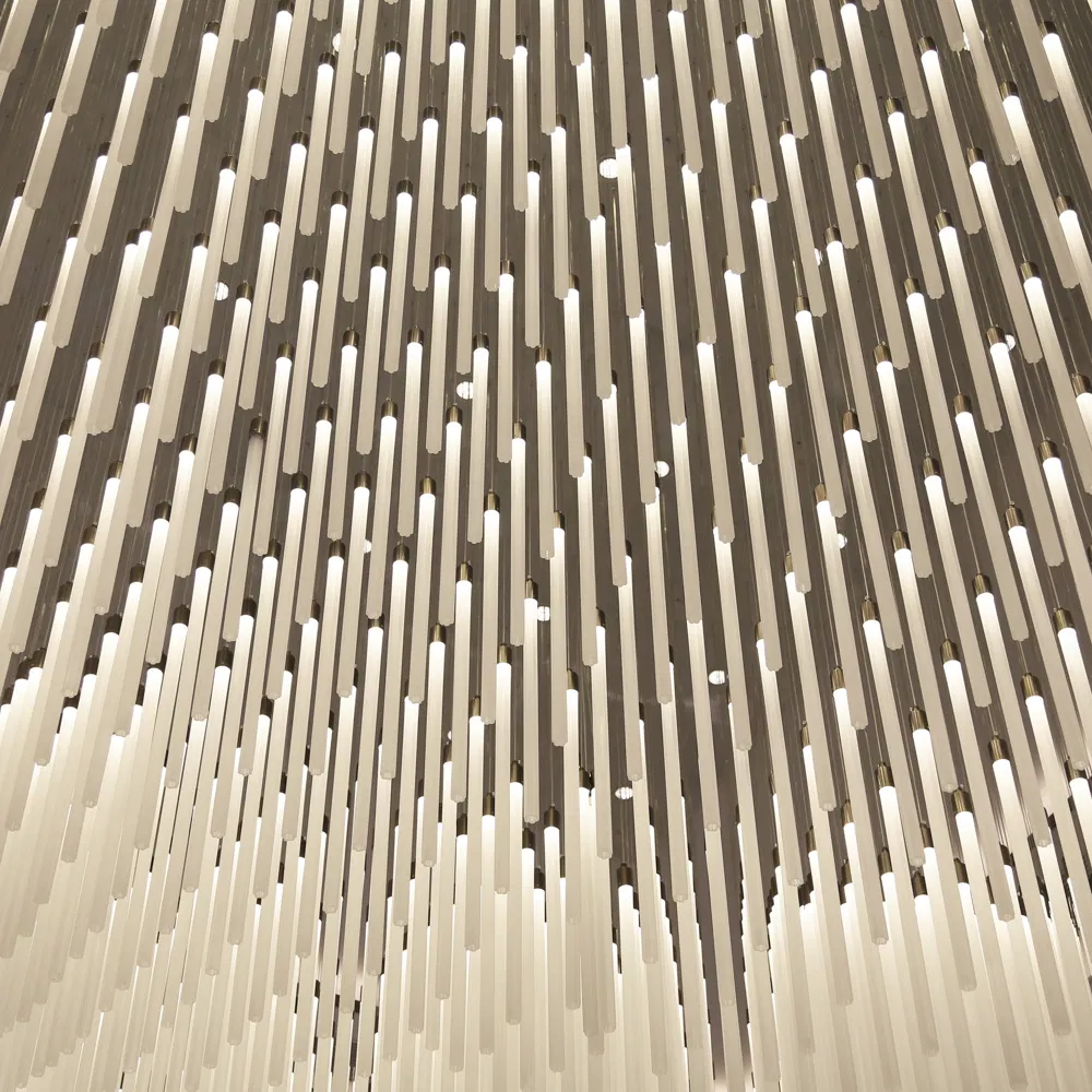 High Quality Hotel Lobby Custom Modern Art Glass Lighting Installation Chandelier