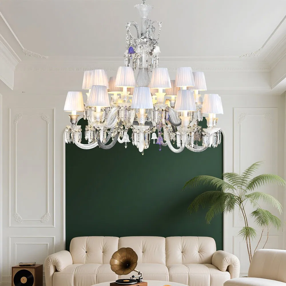 Customized Decorative Crystal Chandelier Modern Luxury Large Hotel Lobby Modern Chrome Crystal Big Bacarat Chandelier