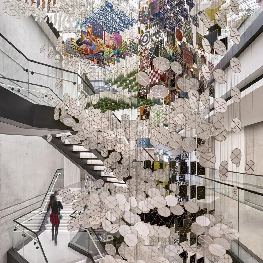 Large Circular Art Design Shopping Mall Lobby Hanging Decorative Art Installation