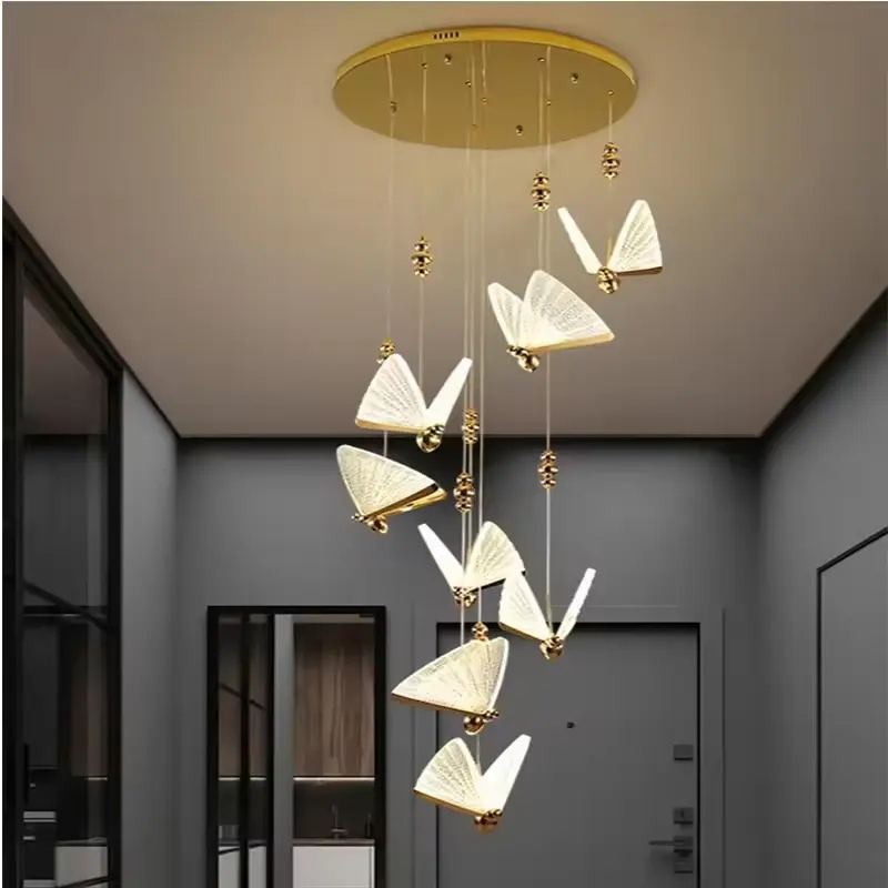 Nordic Modern Butterfly LED Pendant Lighting for Living Room Hotel Decor