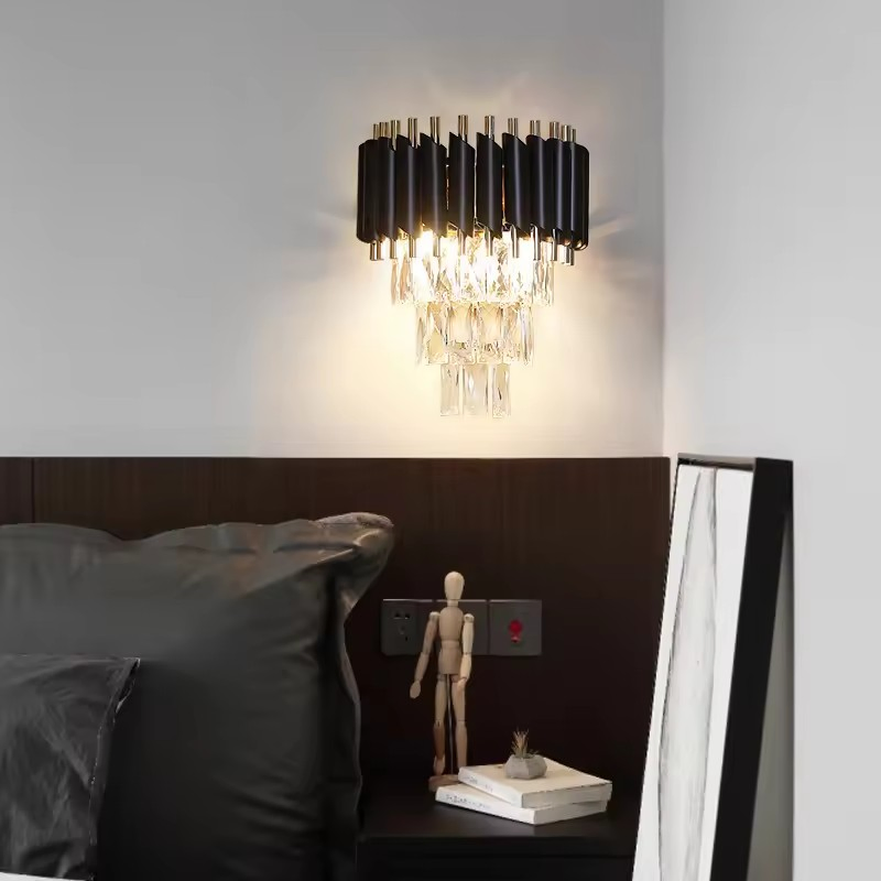 Stylish Crystal Wall Sconce for Modern Bedroom and Living Room