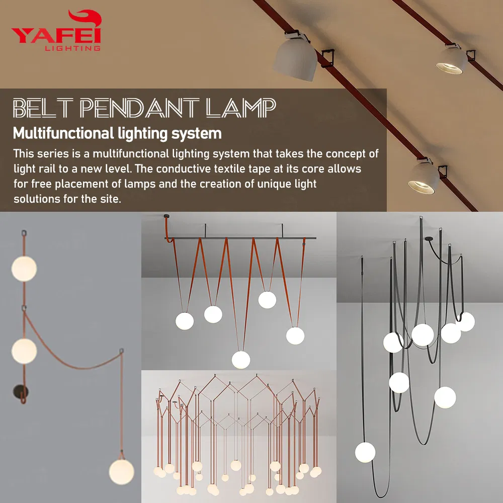 Wholesale Indoor Decorative Modern Design System Adjustable LED Belt Lamp Minimalist Lighting