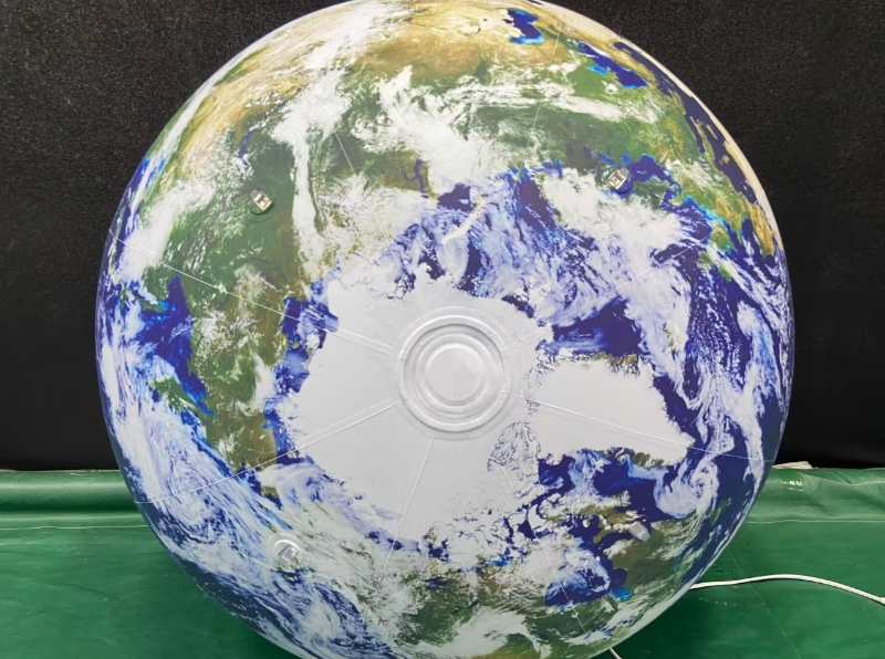 Pink Planet Inflatable Sphere PVC Reflect Ball for Art Installations and Events Decor