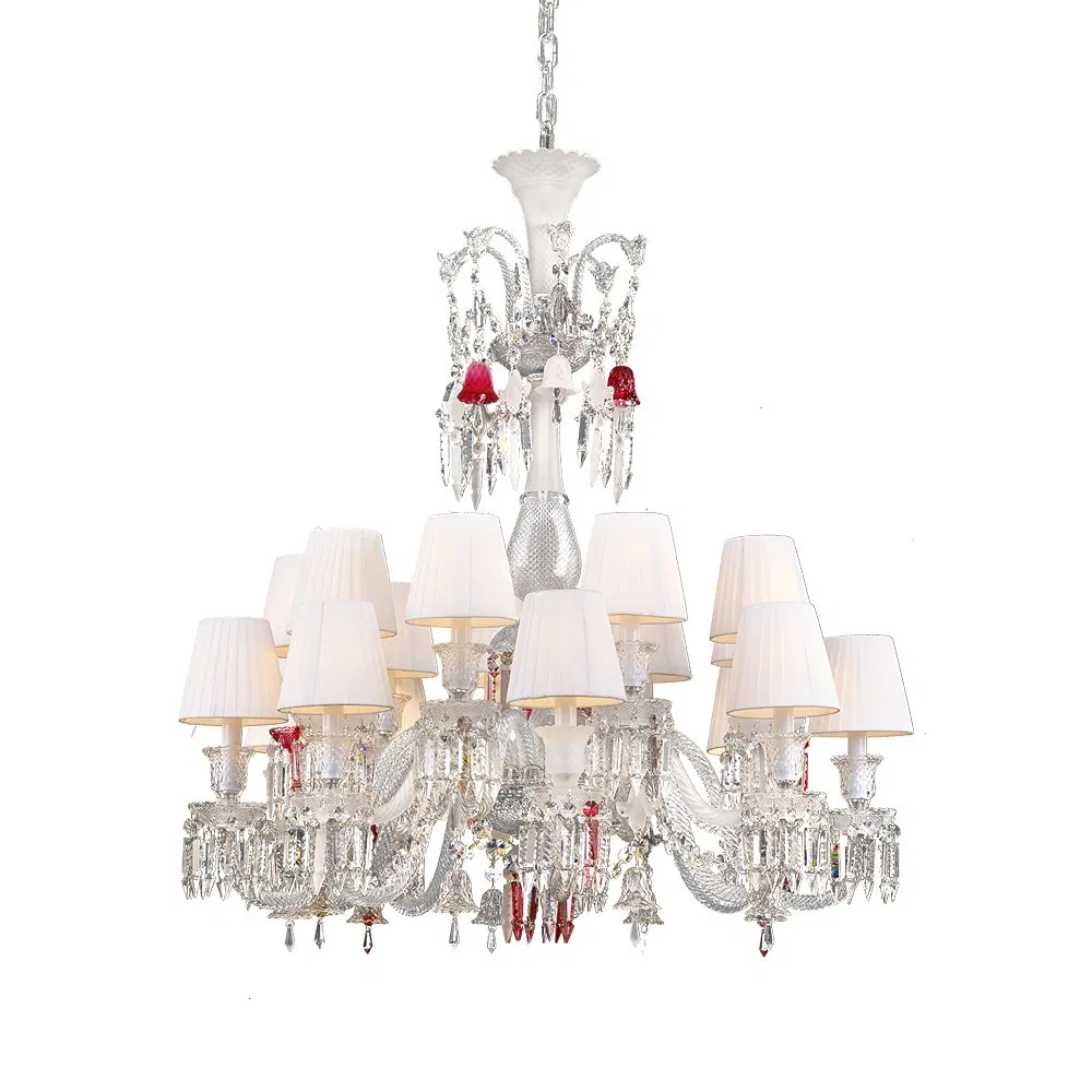 European 18-Light K9 Crystal Chandelier for Luxury Hotel Banquet Hall &amp; French Living Room
