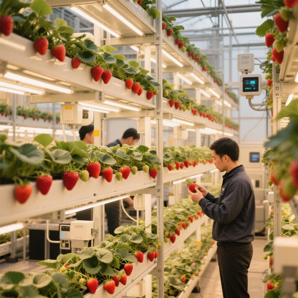 Reinfa Precision Anti-Clogging Drip Irrigation Solution for Vertical Hydroponic Strawberry Farming