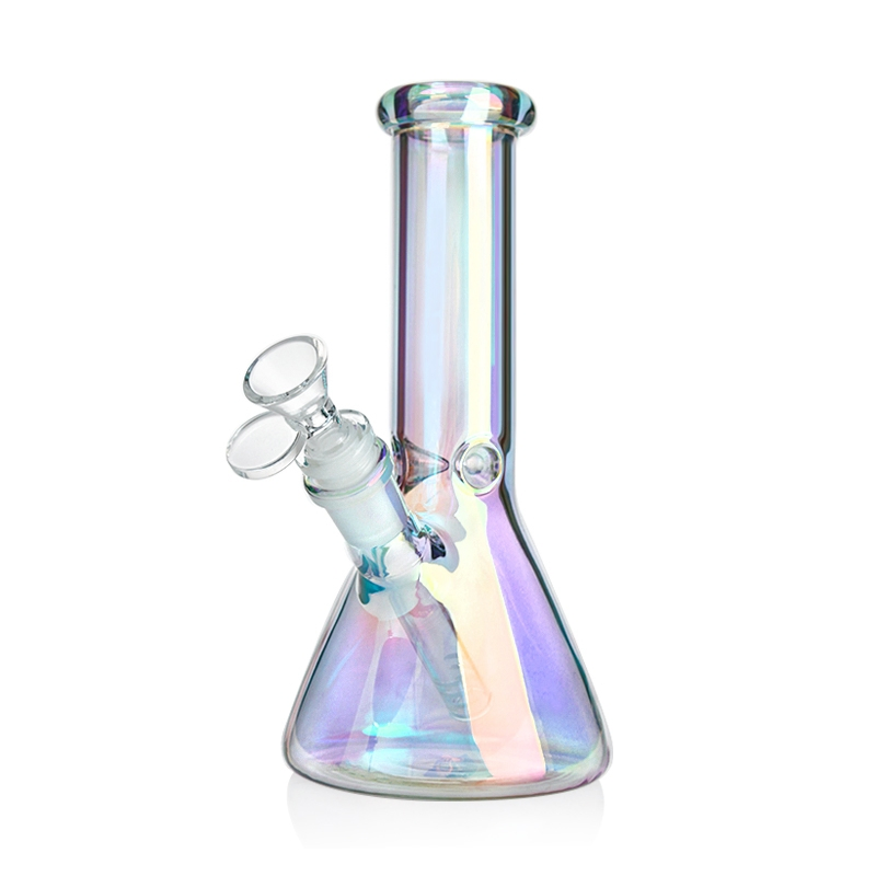 Wholesale Lon Plating Beaker Shaped Glass Water Pipe Hookah Smoking Pipe