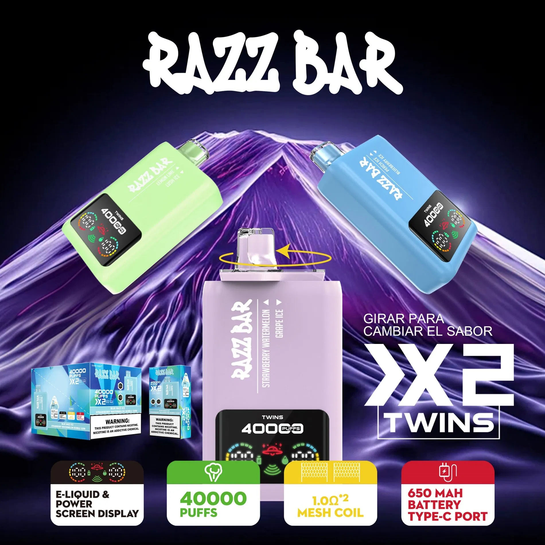 Zagreb Vaper Disposable Electronic Cigarette Wholesale Wholesale I Vape Dual Flavor Razzbar 40K Vape Germany Warehouse 40000 Puff Razz Bar E Hookah Charger