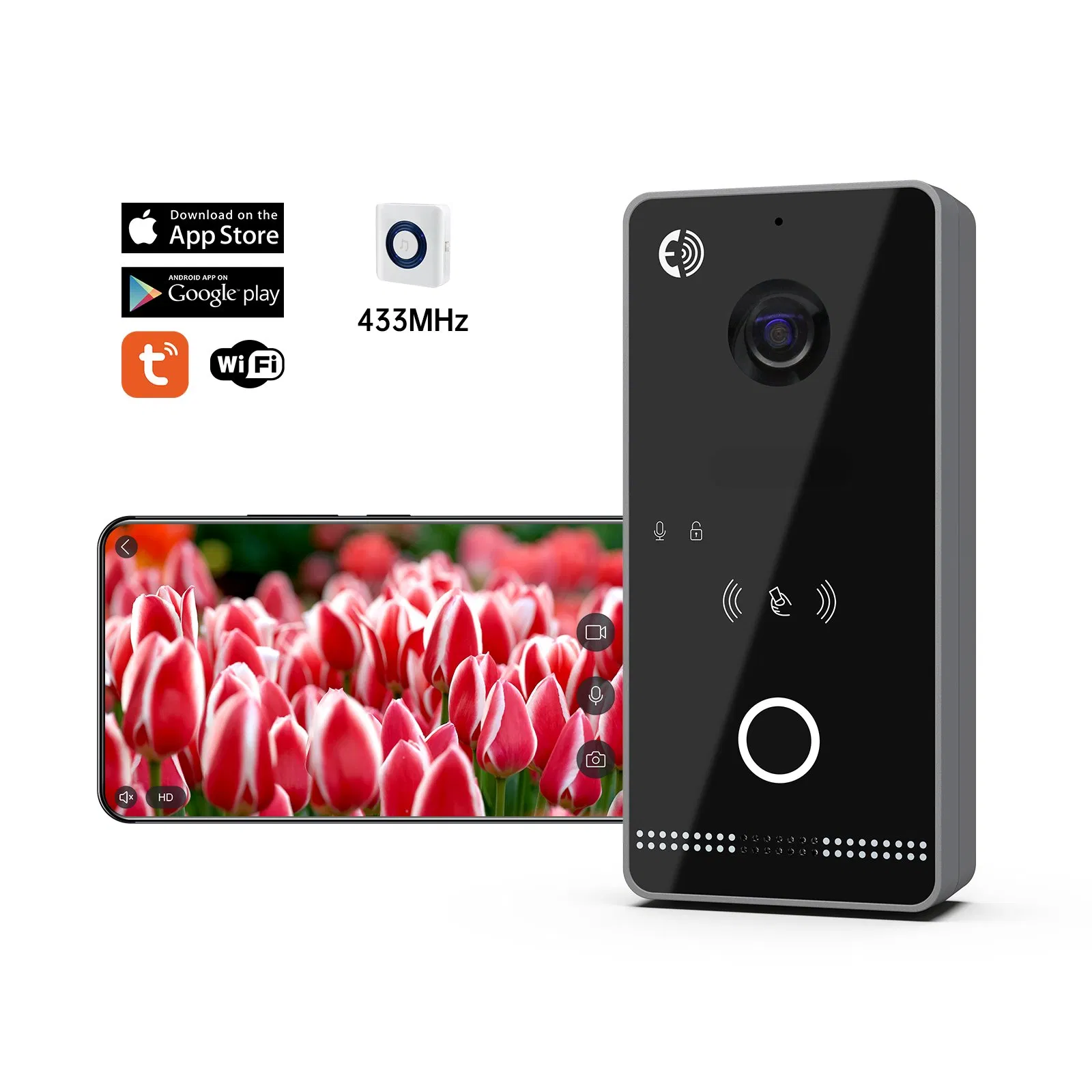 Tuya Smart Video Doorphone Intercom with RFID Unlock Wireless Doorbells