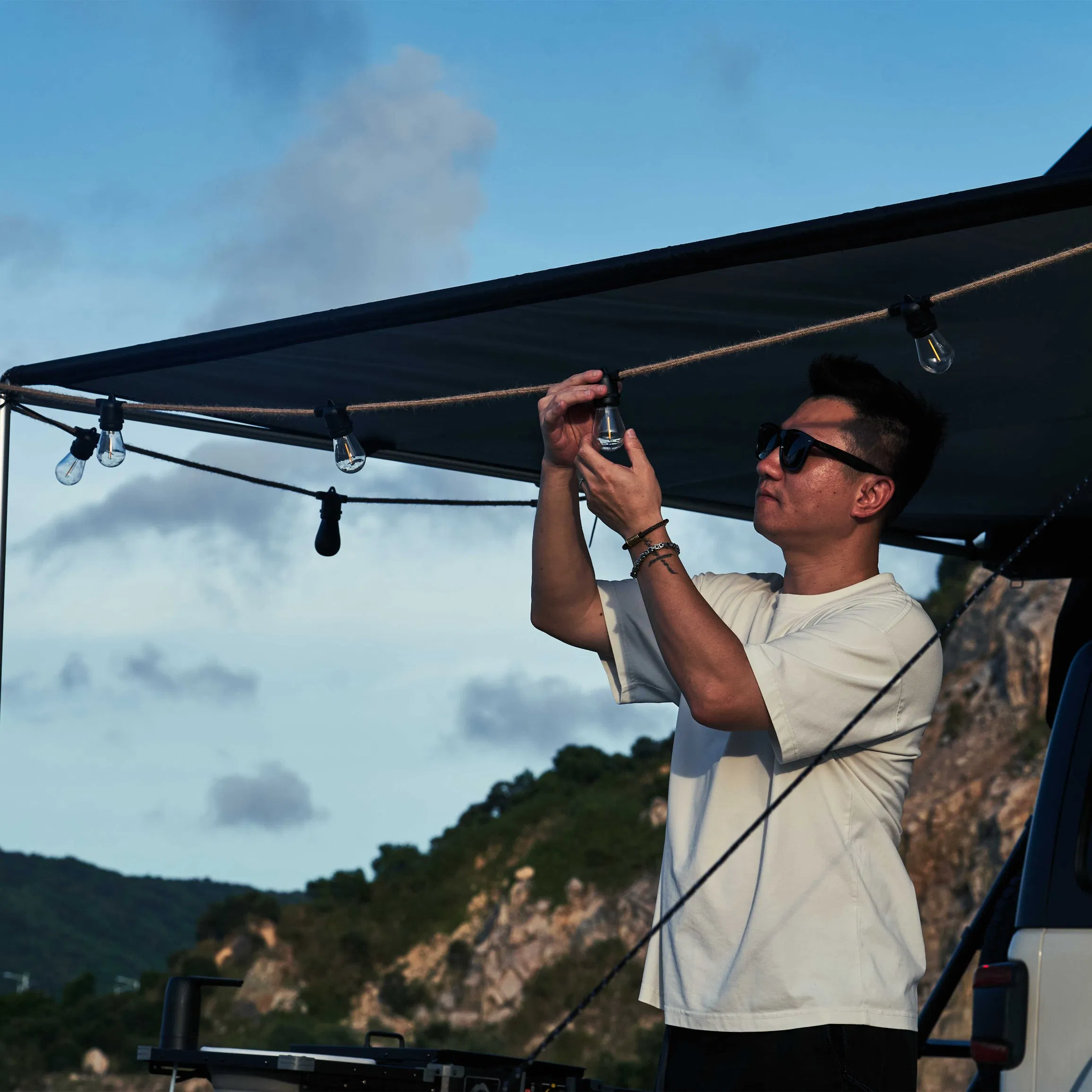 Versatile S14 String Lights with Integrated Speaker for Parties