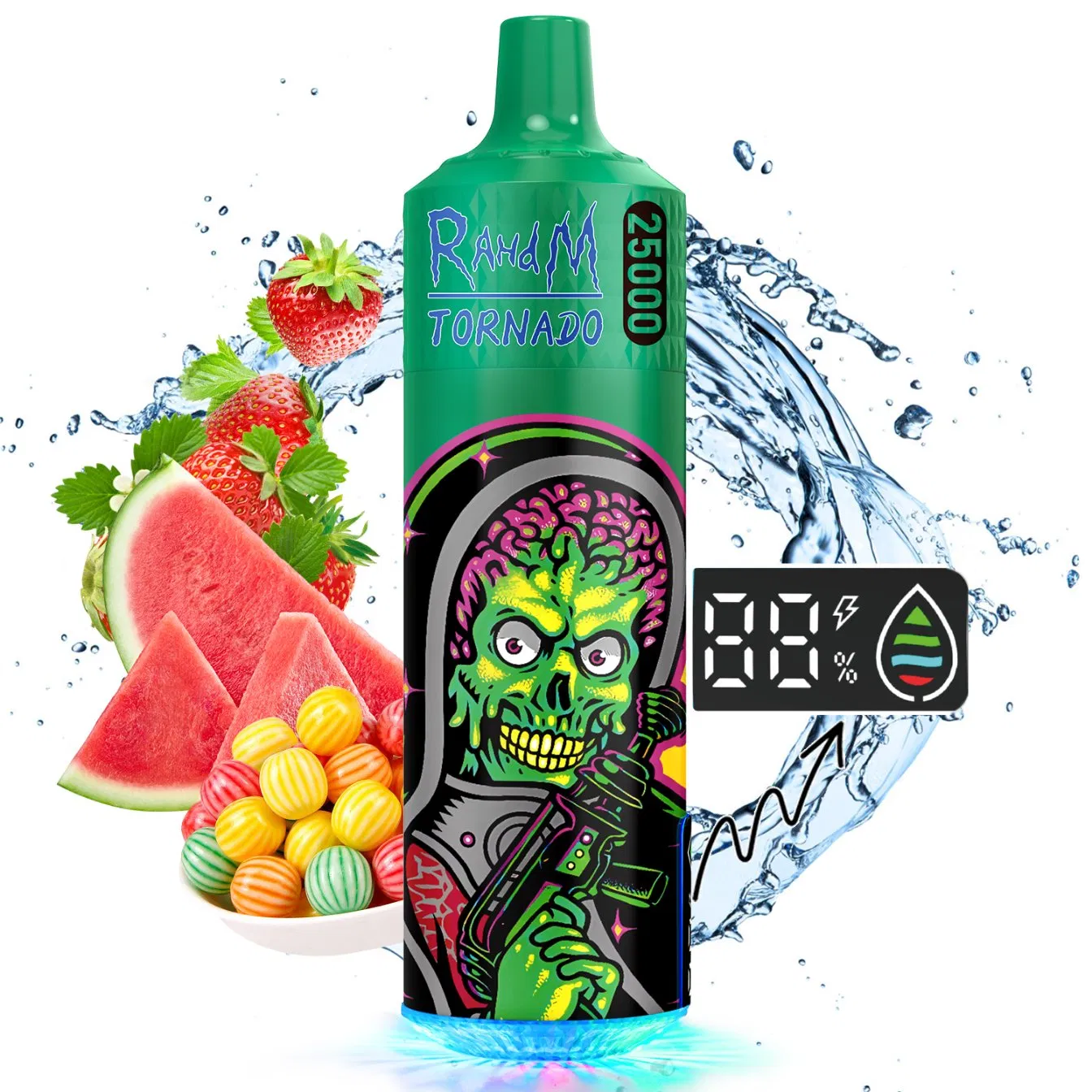 EU Warehouse 2-7days Rahdm Tornado 25K 25000 Puff Digital Disposable Vape EU Liquid 25ml 850mAh Rechargeable Vaper Fruit Flavors Vape Pen