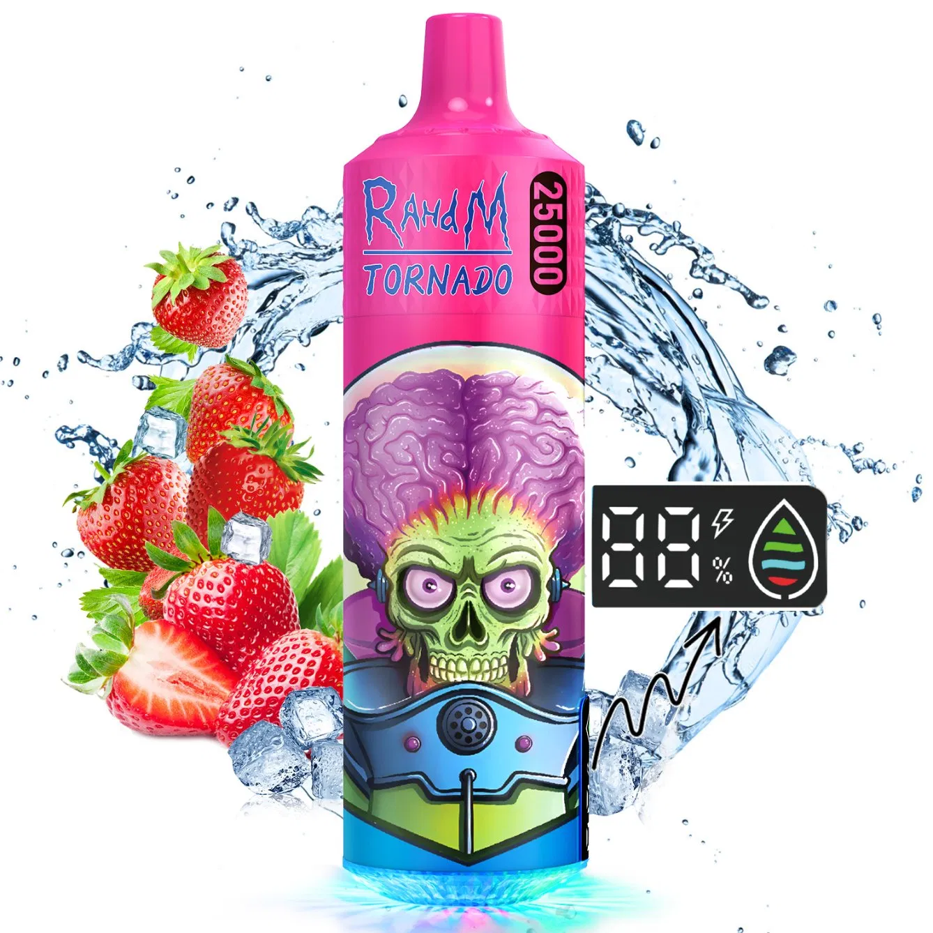 EU Warehouse 2-7days Rahdm Tornado 25K 25000 Puff Digital Disposable Vape EU Liquid 25ml 850mAh Rechargeable Vaper Fruit Flavors Vape Pen