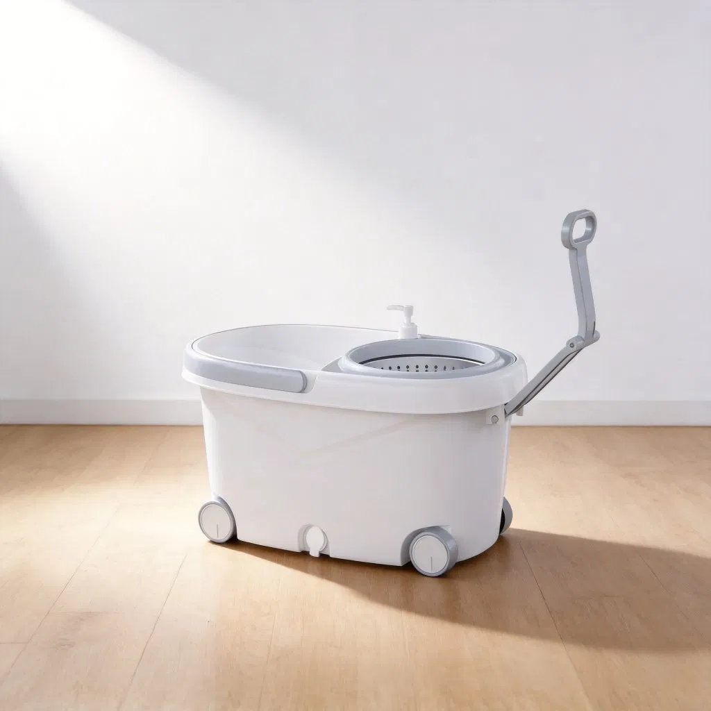360 Degree Cleaning Telescopic Pole Customized Spin Mod &amp; Bucket with Four Wheels
