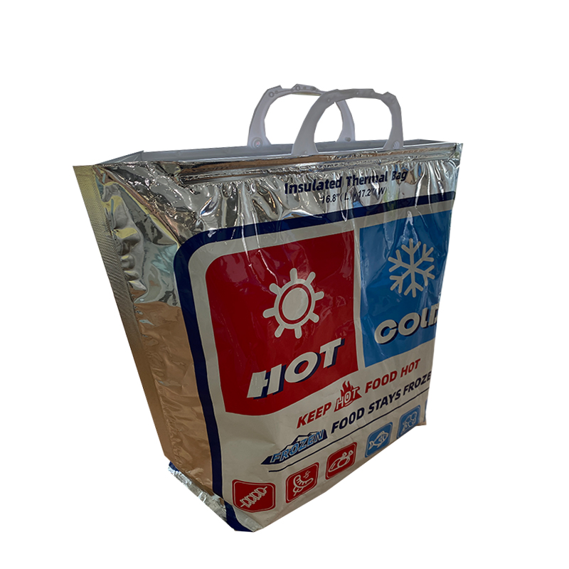 Custom Aluminum Foil Thermal Cold Ice Pack Thickening Cooler Bag Camping Thermal Insulation Storage Bag Plastic Handle