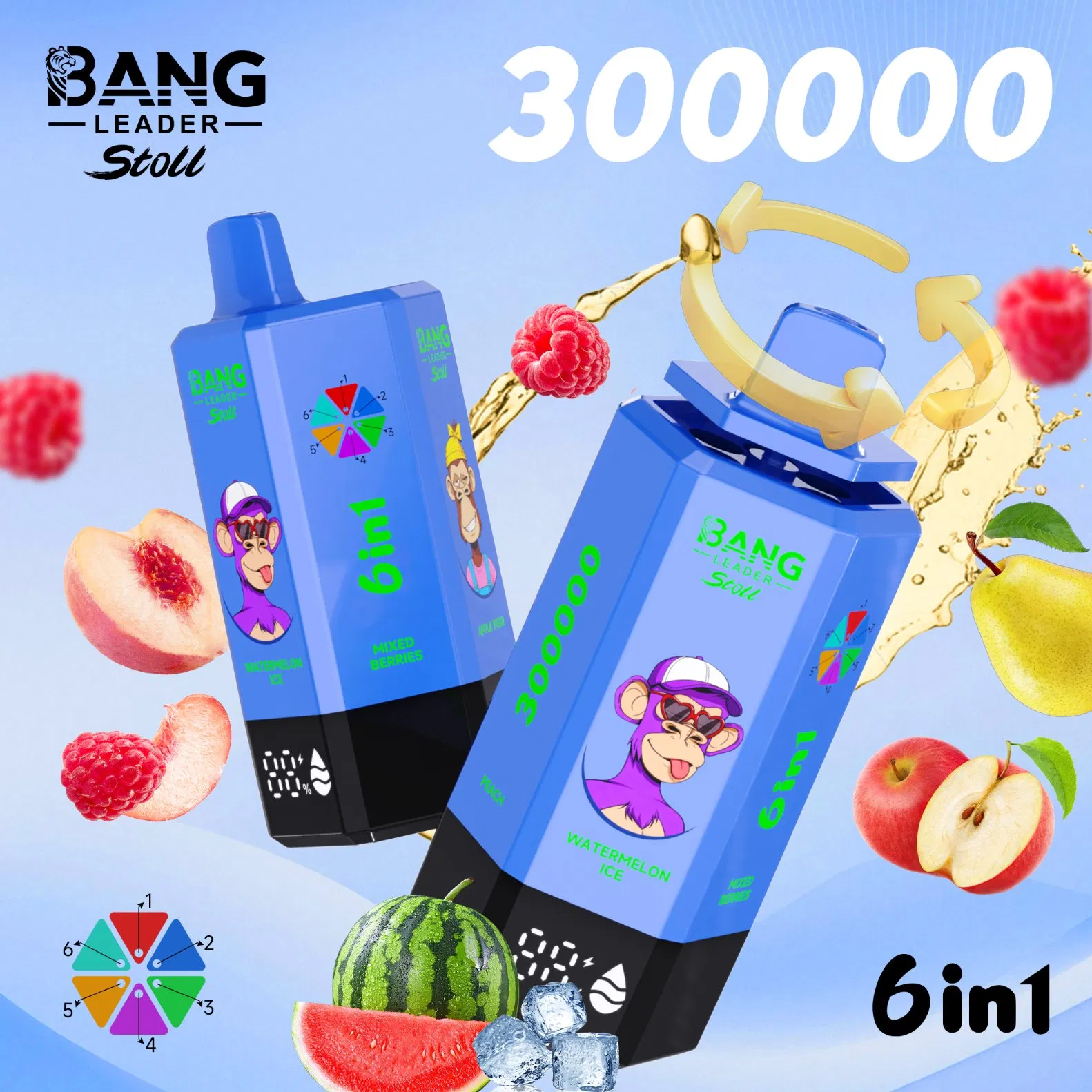 Bang King Blaze Leader E Cigarette Wholesale Vape 50K 200K 100K 300K Puff Vaper 100000 Rechargeable Disposable Vape 2 In1 Tornado Piece Vape Sleek Vape