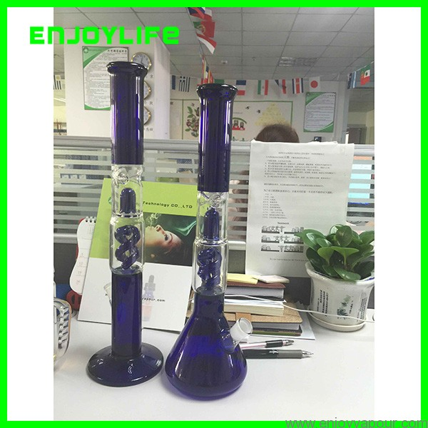 Hbking Glowing Green Color Birdcage Perc Smoking Pipe Stright Glass Waterpipe