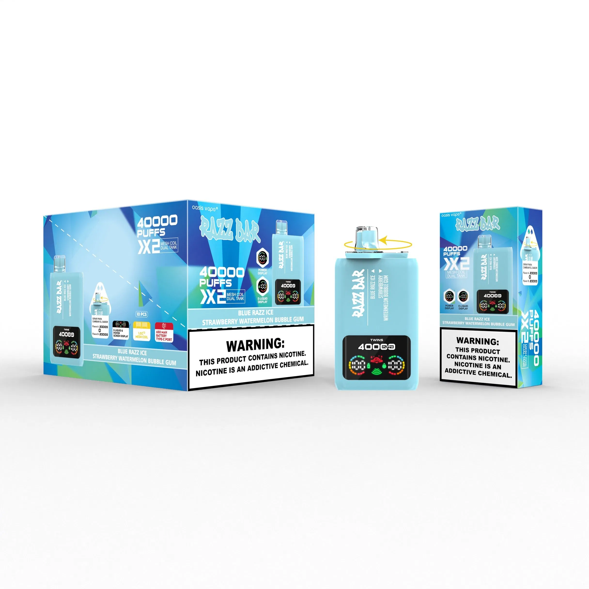 Zagreb Vaper Disposable Electronic Cigarette Wholesale Wholesale I Vape Dual Flavor Razzbar 40K Vape Germany Warehouse 40000 Puff Razz Bar E Hookah Charger