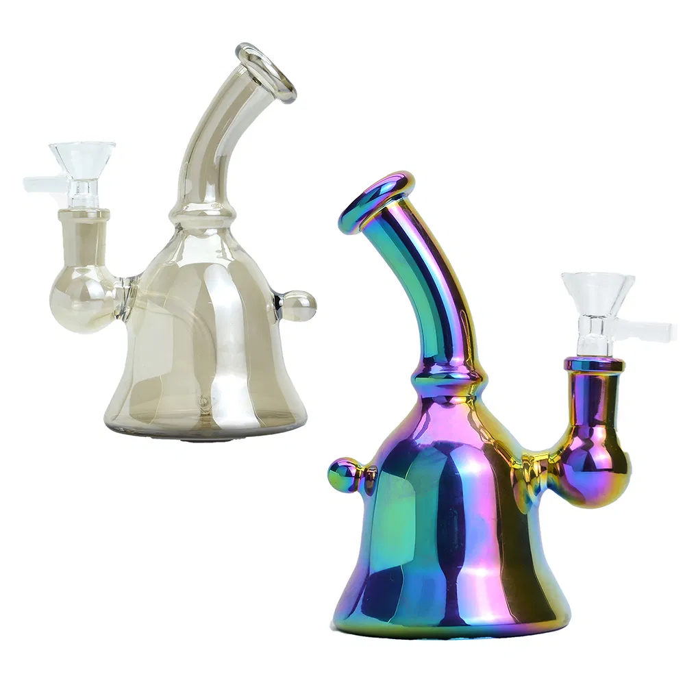 China Factory Wholesale Color Downstem Glass Craft 3D Painted Glass Pipes Beaker Bubbler
