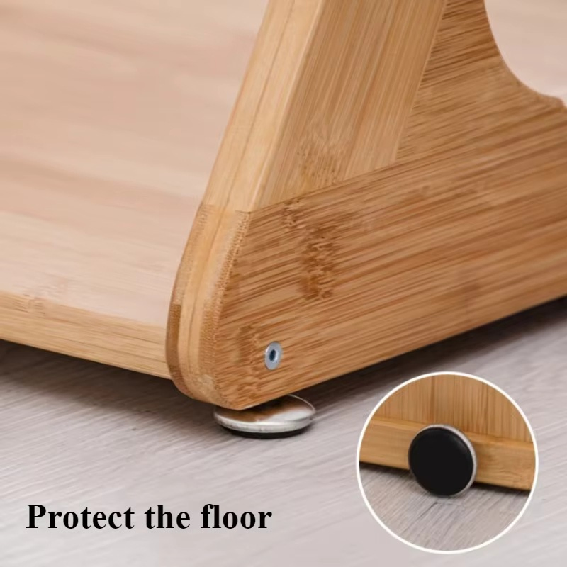 Móvel de Armazenamento Multifuncional para Casa, Prateleira de Armazenamento Móvel, Mesa de Café em Bambu, Mesa Lateral para Sala de Estar com Rodas