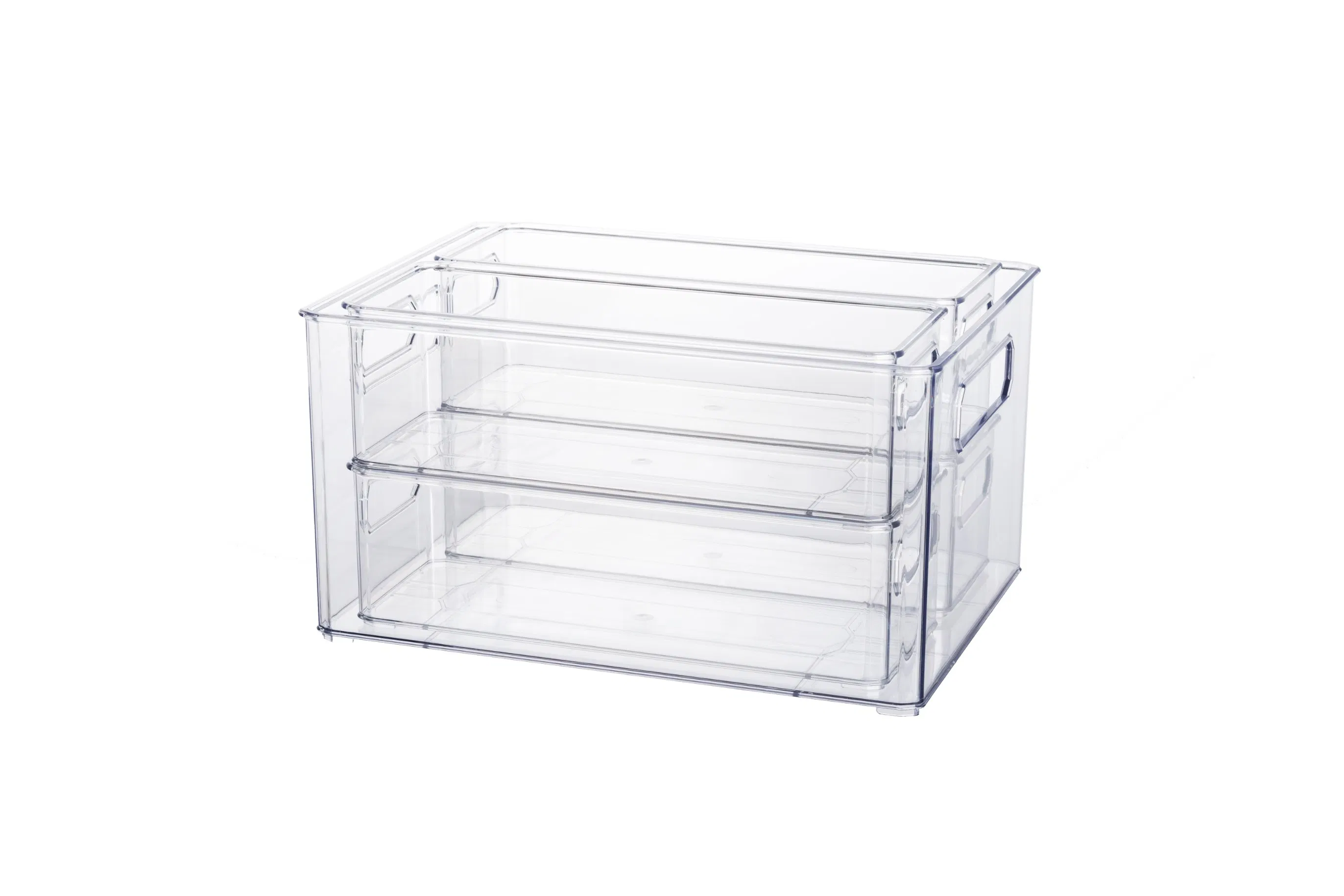 Conjunto de Caixa de Armazenamento com Alça Corte Retangular 5PCS para Frigorífico e Cozinha