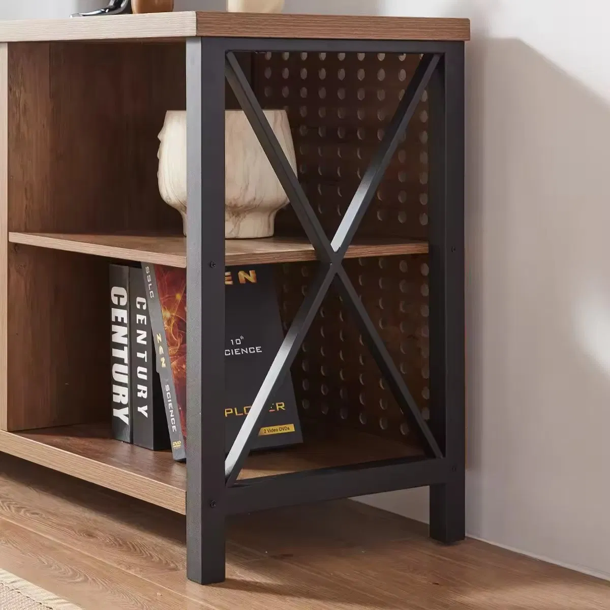 Suporte de TV de Madeira Moderna com Armazenamento - Móveis Minimalistas para Sala de Estar