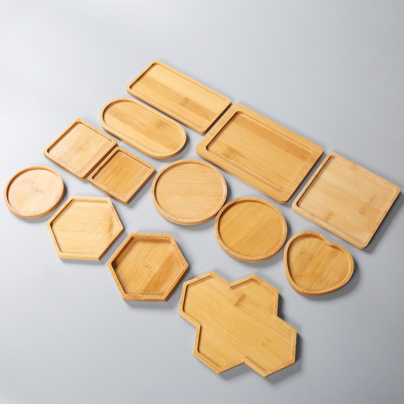 Jogo de Copos de Bambu/Prato de Chá de Madeira de Bambu/Bandeja de Madeira de Bambu de Múltiplas Especificações Bandeja Zero de Bambu de Madeira Prato de Jantar de Madeira de Bambu