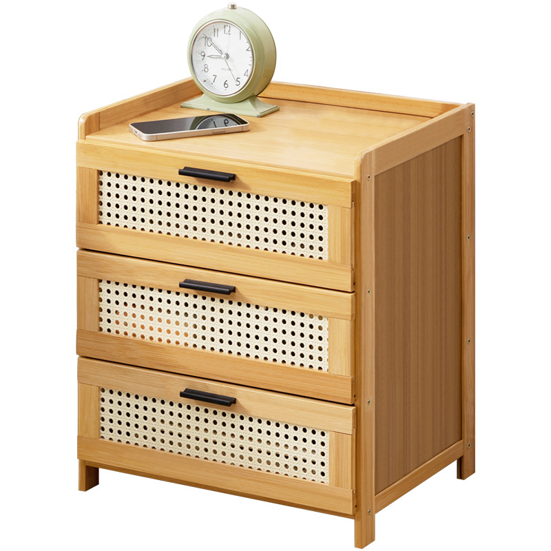 Móveis para Casa Mesa de Escritório Moderna Suporte para Livros Decorativo de Bambu Criado-Mudo Moderno com Gaveta
