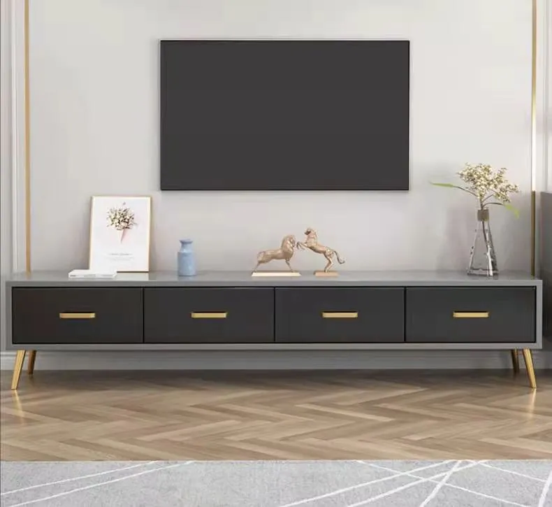 Armário de armazenamento de madeira MDF simples de estilo moderno para sala de estar