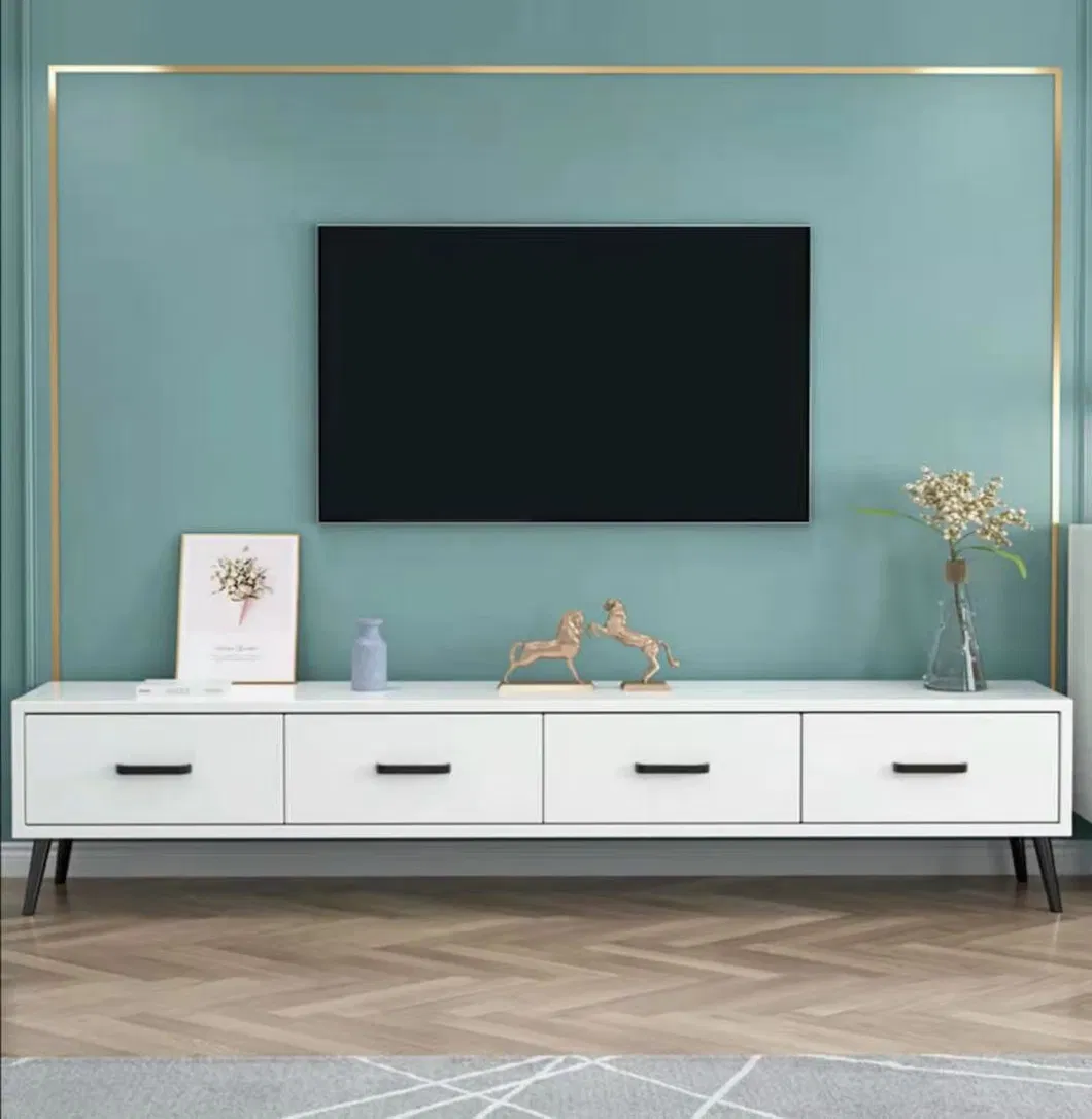Armário de armazenamento de madeira MDF simples de estilo moderno para sala de estar