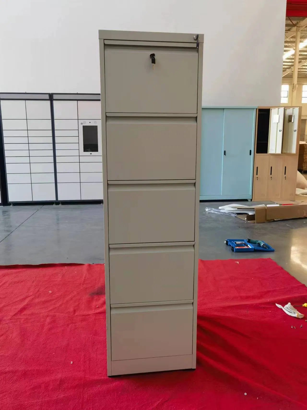 Armário de Arquivo Vertical de Metal para Escritório, Armário de Armazenamento de Aço com 4 Gavetas