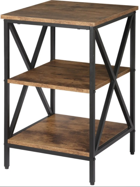 Mesa de Console Moderna 2-Layer Montagem Fácil Vidro Temperado e Madeira com Mármore para Hall de Entrada ou Prateleira de Sofá na Sala de Estar