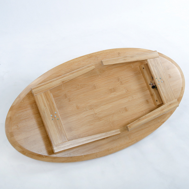 Mesa de Café de Madeira de Bambu para Sala de Estar, Mesa Lateral Pequena