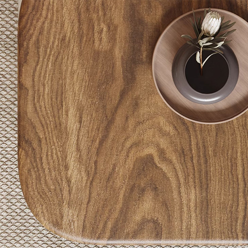 Mesa de café e chá em madeira com design moderno de forma de seixo, três camadas rotativas, móvel de sala de estar rotativo de luxo