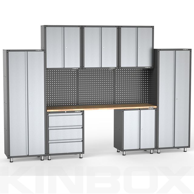 Kinbox 11PCS Ferramenta de Venda Quente Armário de Armazenamento de Garagem com Porta da China