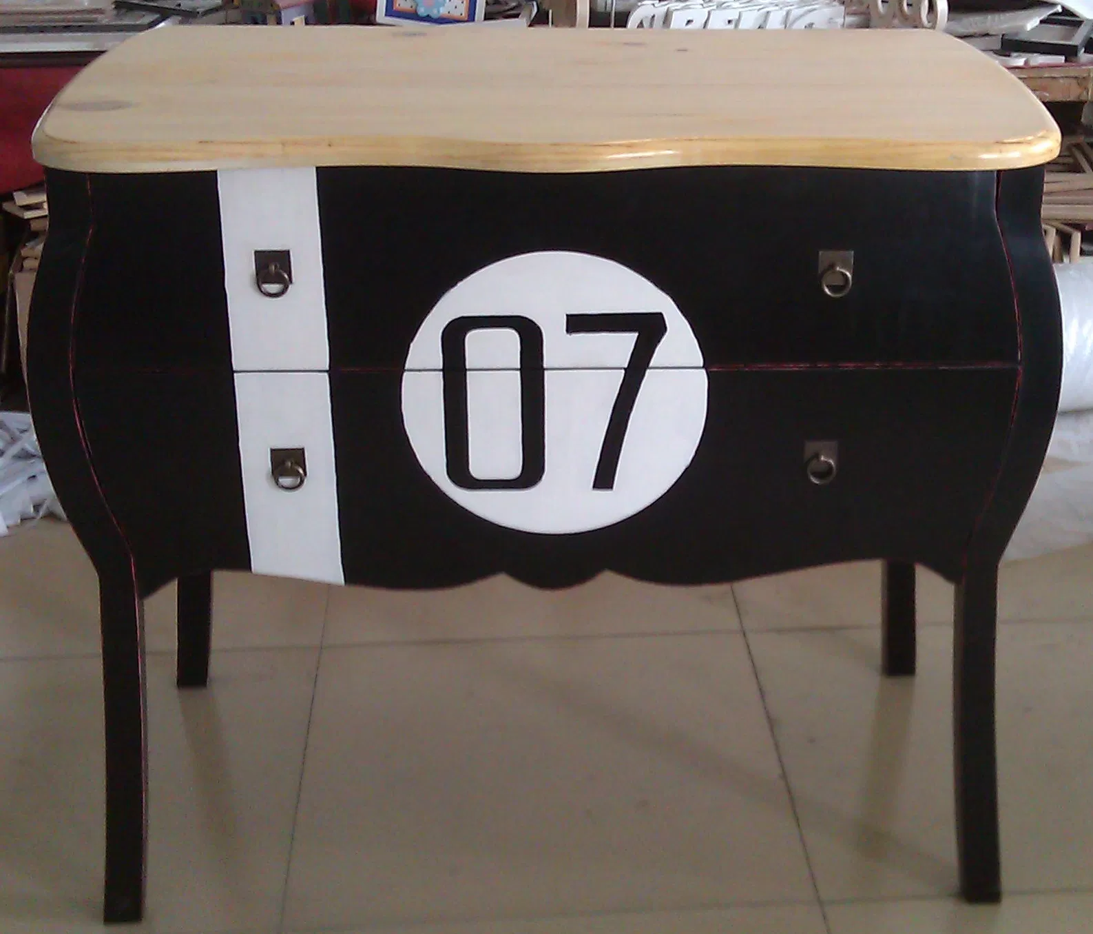 Móvel de Entrada Mesa Console de Madeira Personalizada com 2 Gavetas para Interior