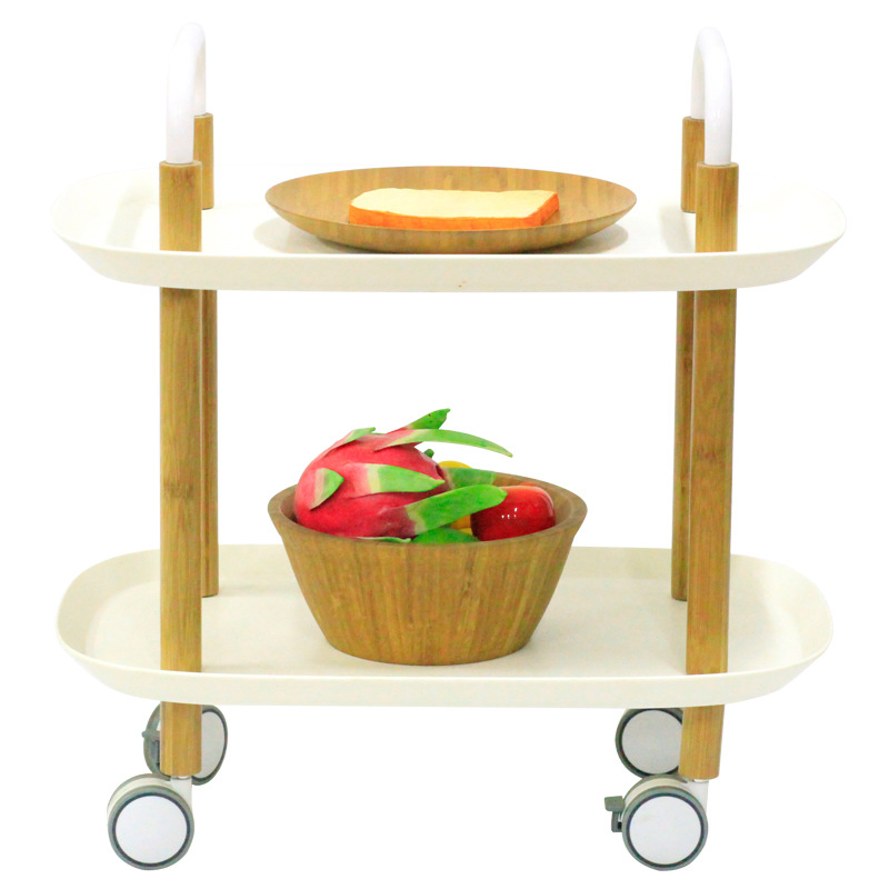 Mesa Lateral de Bambu de Fábrica, Mesa de Café de Bambu, Mesa Lateral Pequena de Duplo Andar, Mesa de Bambu Natural, Mesa para Quarto e Sala de Estar, Mesa Lateral para Sofá, Decoração, Mesa Removível