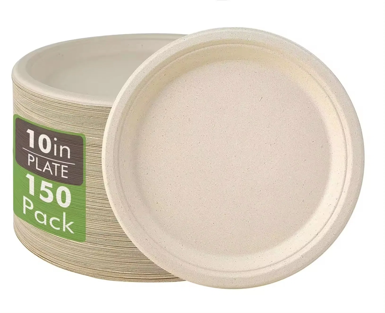 Conjunto de Louça Descartável de Bagasse de Bambu Ecológico por Atacado Fornecedor de Utensílios Biodegradáveis