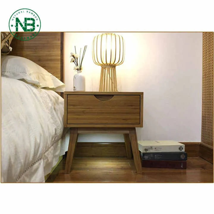 Mesa de cabeceira moderna feita de bambu para o lar e o quarto