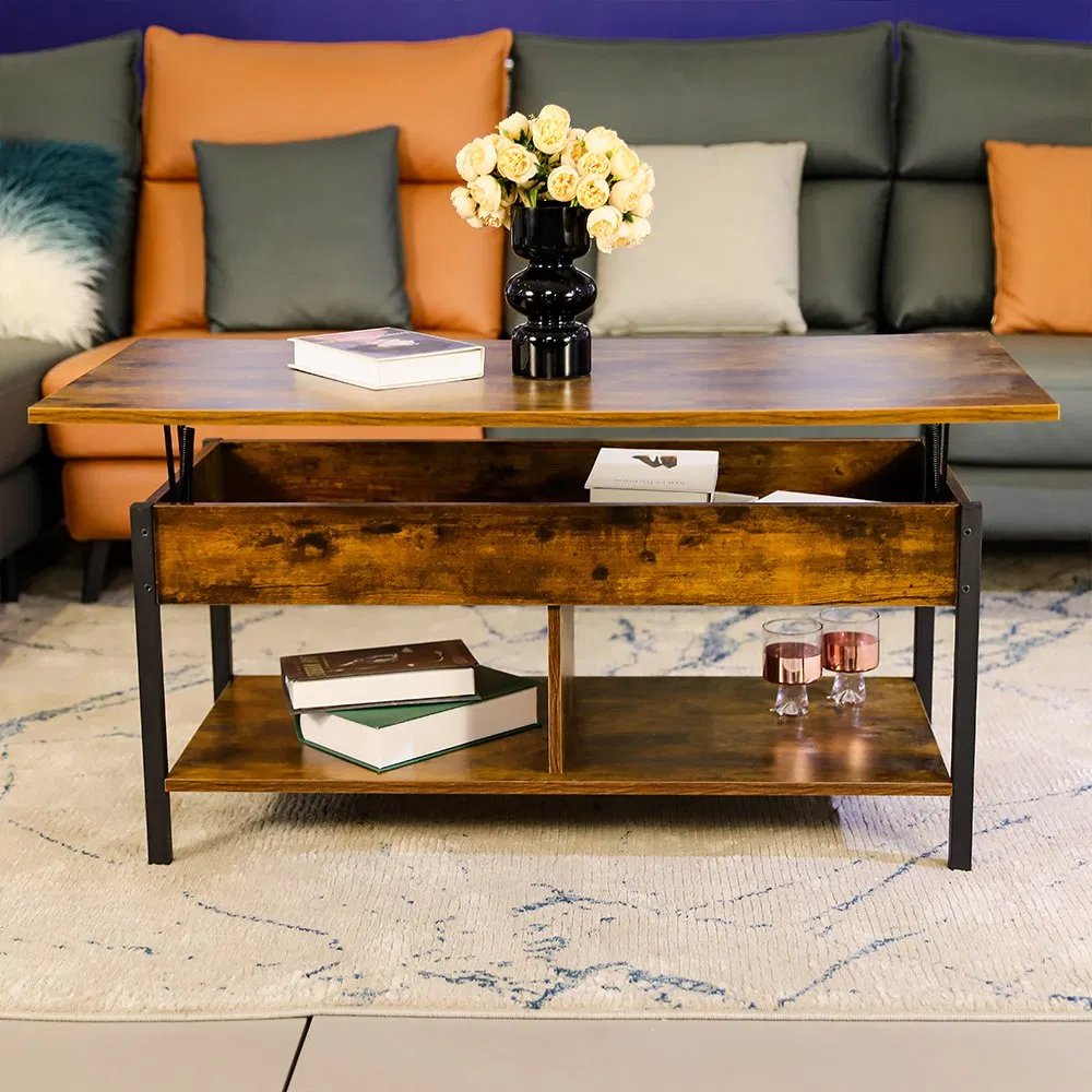 Mesa de Café Elevatória de Madeira de Design Moderno de Meio Século para Área de Estar