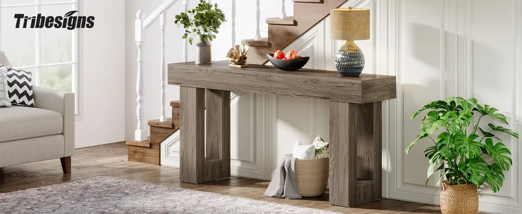 Mesa Console Longa (Cinza) 14