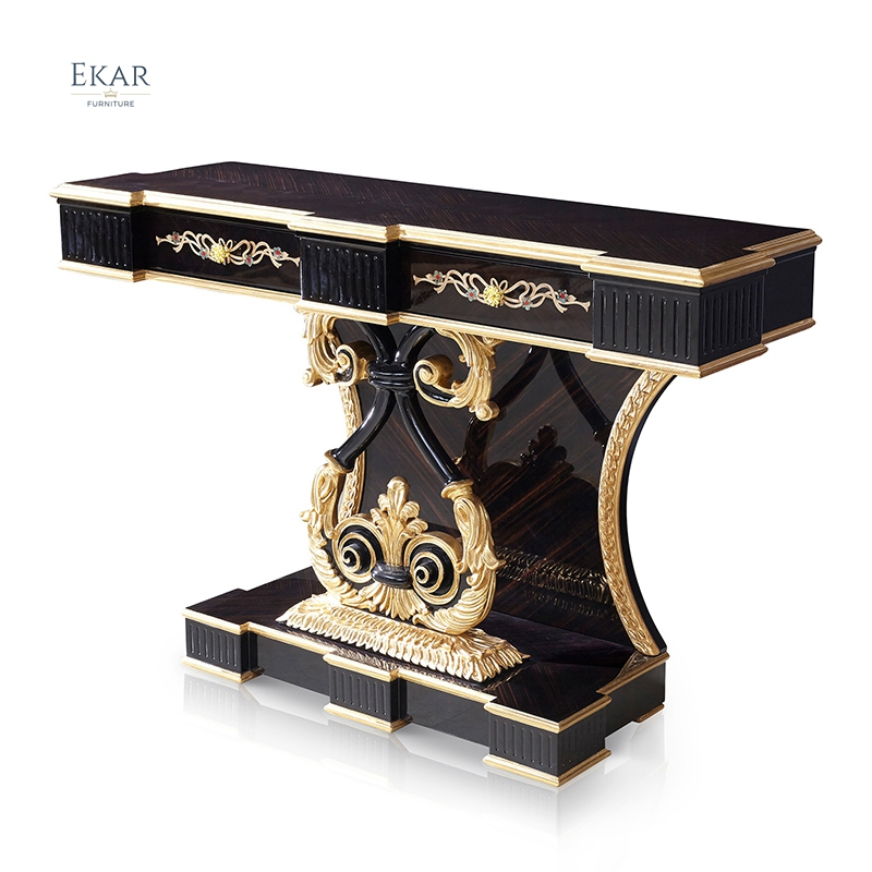 Mesa de Console de Madeira Clássica com Gavetas para Hall de Entrada ou Sala de Estar