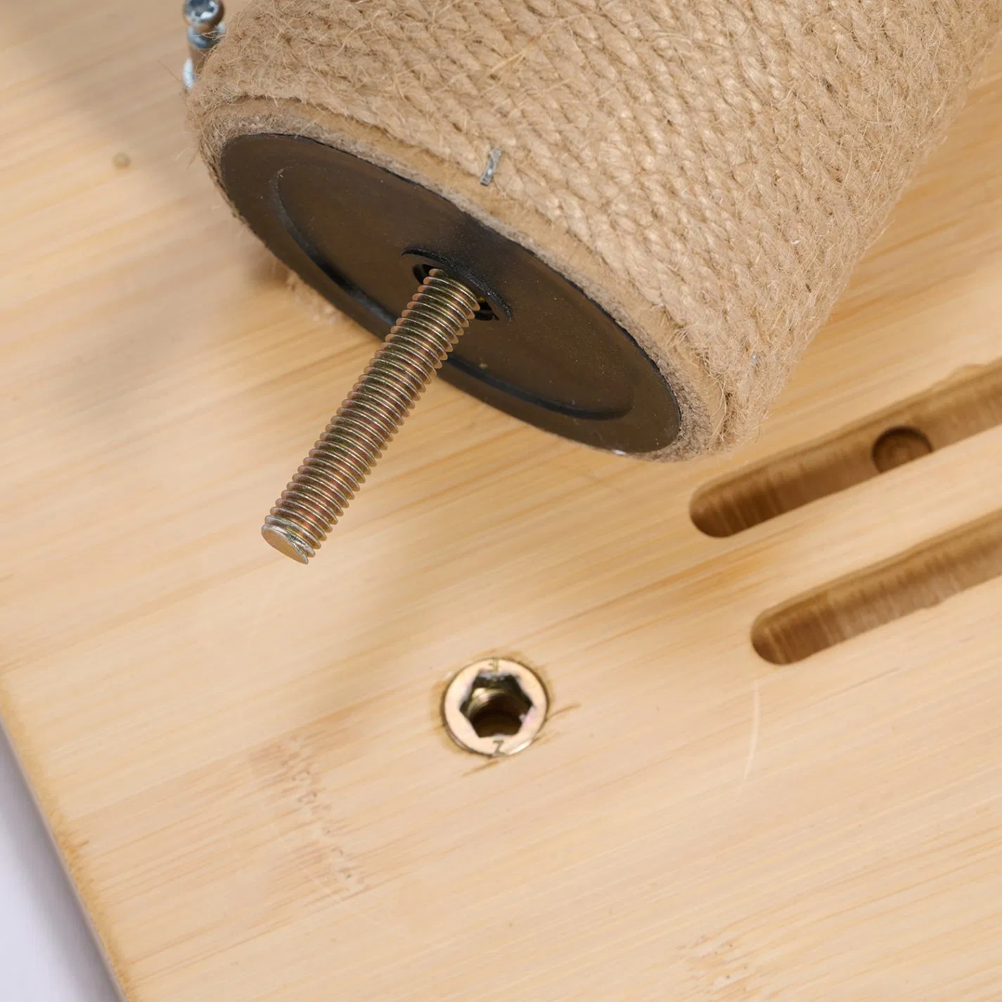 Mesa de Café de Bambu de Dois Andares Multi Funcional para Sala de Estar, Refúgio Oculto para Gato e Cachorro, Mesa Lateral