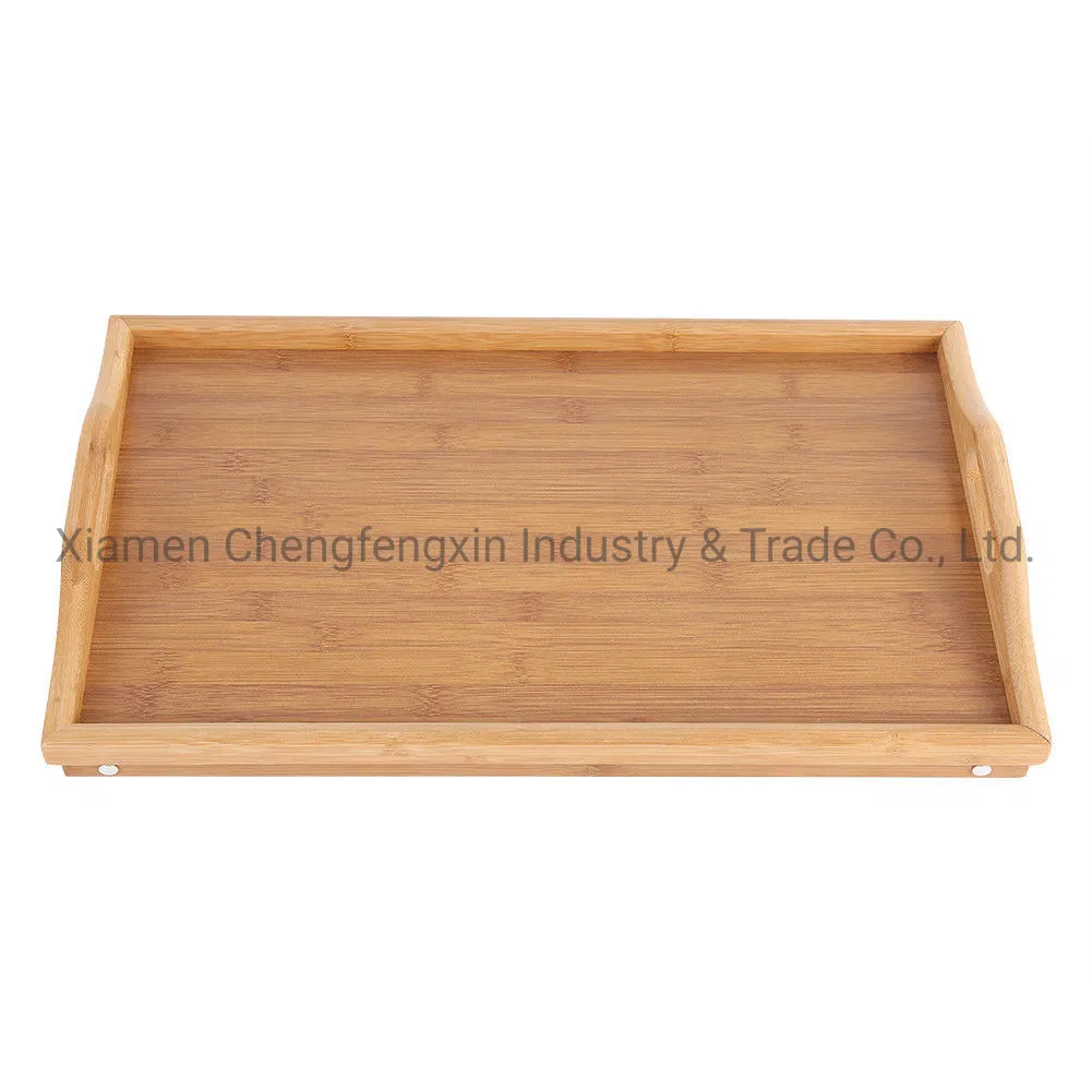 Bandeja de Café da Manhã em Bambu para Cama Mesa de Serviço com Pernas Dobráveis Mesa de Madeira para Alimentos Jantar Bt-2100