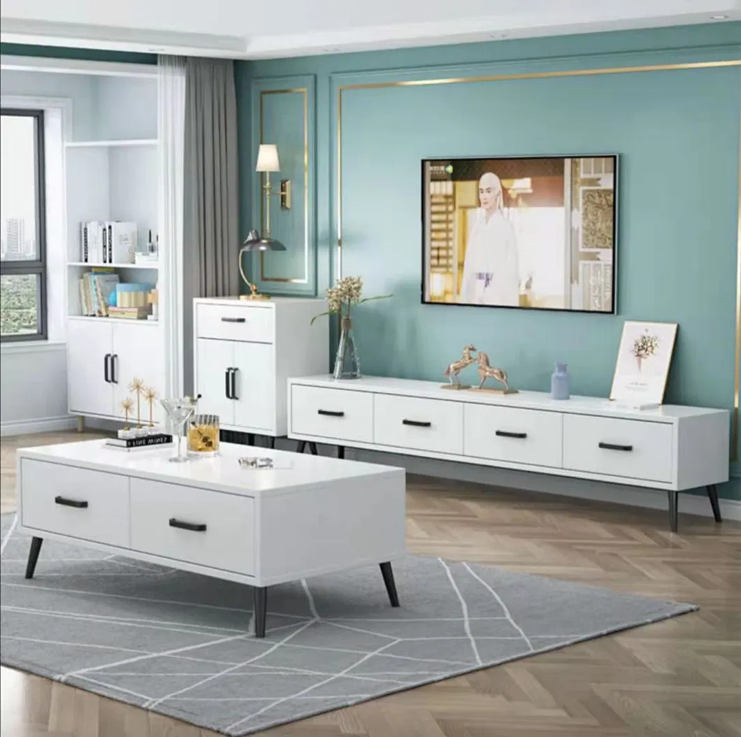 Armário de armazenamento de madeira MDF simples de estilo moderno para sala de estar