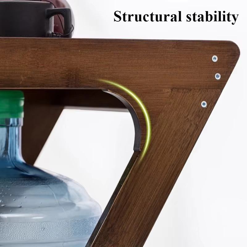 Móvel de Armazenamento Multifuncional para Casa, Prateleira de Armazenamento Móvel, Mesa de Café em Bambu, Mesa Lateral para Sala de Estar com Rodas
